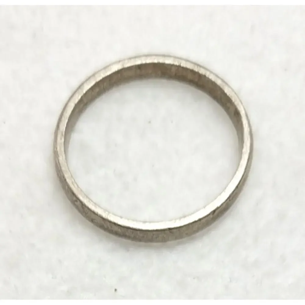 Vtg Mexico 925 Sterling Silver Band Wedding Ring Size 12 Simple Stamped MEX 5g